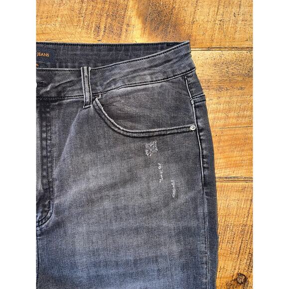 Womens Risen Black Distressed Stretchy Skinny Jeans Pockets Size 2X - Picture 6 of 11